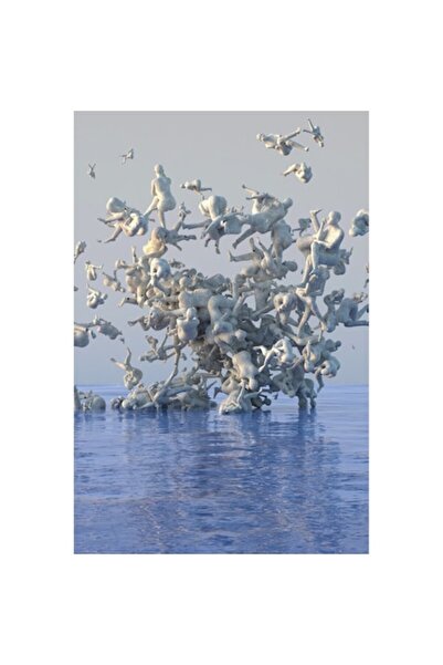 OEM Self-Adhesive PVC Wallpaper, Abstract 3D Falling People Design, 250x400 cm