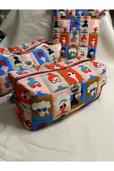 HelloPunch&Bags hellobagsstyle etnik Desenli Makyaj Çantası - Büyük Boy
