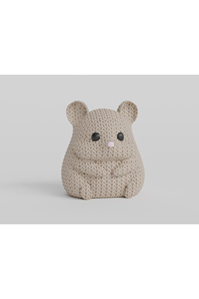 3DONE MODELS 3D Crocheted Hamster Figurine 2 – Decorative Model, 3D Printed, Unicat Collection