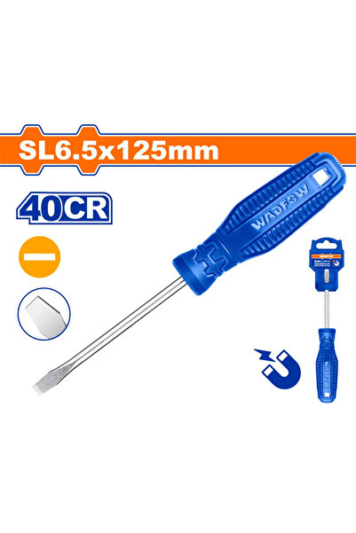 WADFOW مفك يد أزرق شق SL6.5 × 125مم – WSD3265