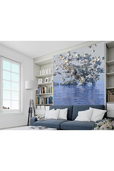 OEM Self-Adhesive PVC Wallpaper, Abstract 3D Falling People Design, 250x400 cm