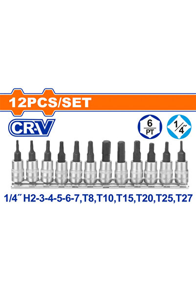 WADFOW طقم حبوب كروم 12 قطع 1/4" – WST2414