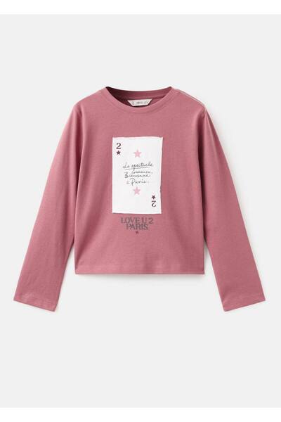 MANGO Kids İşlemeli pamuklu tişört