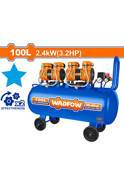 WADFOW كمبروسر هواء صامت 100 لتر بمحركين – WAP2R41-85