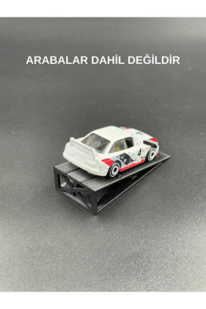 3D Atelier 1:64 Ölçek Araba Rampası - Siyah - Lastik İzli