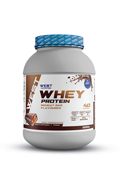 West Nutrition Whey Protein Powder 1200 Gr 40 Servings Chocolate Nougat Bar Flavored