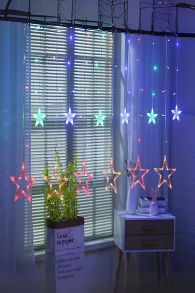Muchmy 12 Star LED Curtain String Fairy Lights For Stunning Room Home Decoration Party Lights Bulb