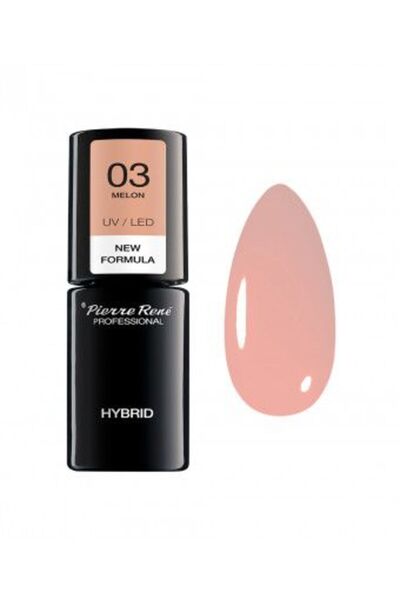 Pierre Rene Semi-Permanent Nail Polish - Color Hybrid Polish No. 03 Melon 6ml - Pierre Rene