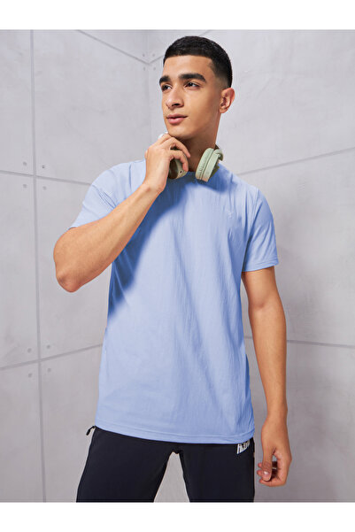 Technosport By Styli Men Solid Slim Fit Crew Neck T-Shirt