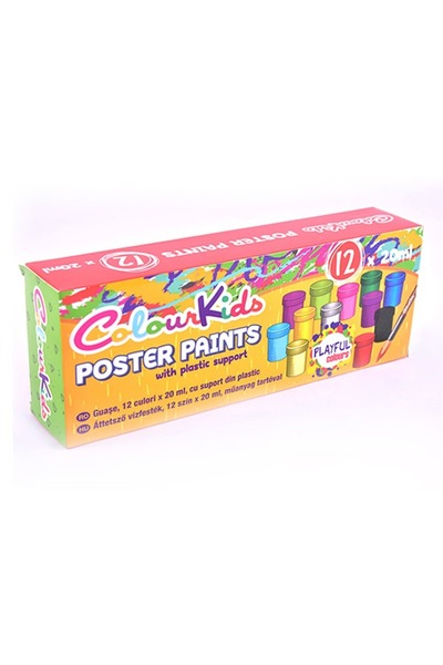 ColourKids Set guase in cutie de plastic ColourKids, 20ml/tub, 12 buc