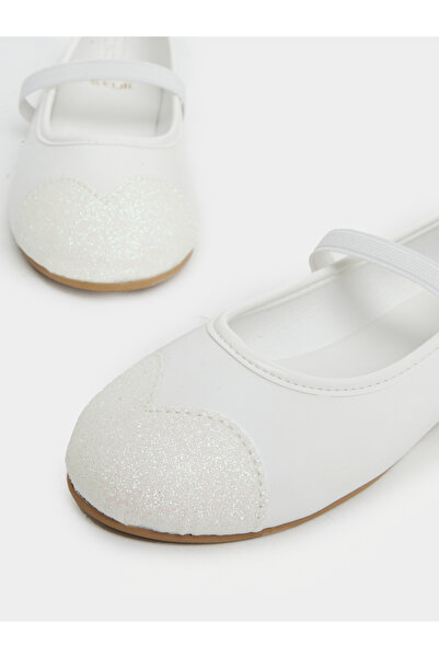 Styli White Glitter Toe Ballerinas