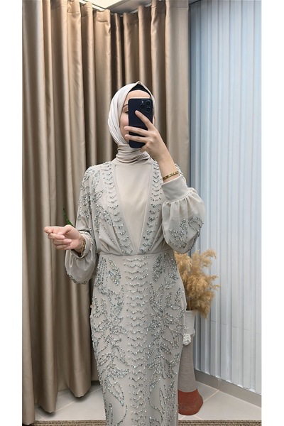 MERVE TESETTÜR Kuruklu Taşlı Balık Abiye