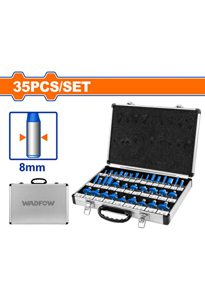 WADFOW طقم ريش راوتر 8مم – 35 قطعة WRG2P08