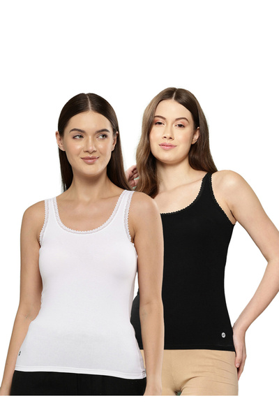Leading Lady By Styli Pack of 2 - Cotton Lace Insert Camisole