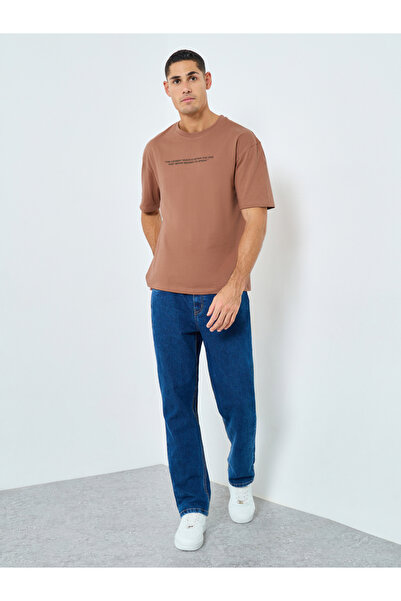 Styli Men Oversized Slogan Print T-Shirt