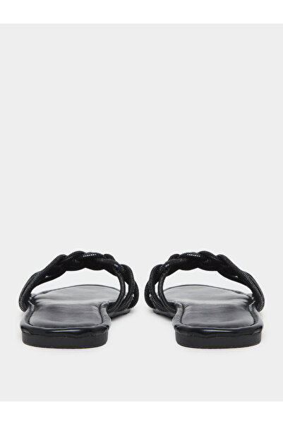 Take Two By Styli Embellished Strap Cross Waving Flat Sandals