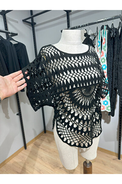 FioraWear Kadın Salaş Örgü Detaylı Yazlık Üst