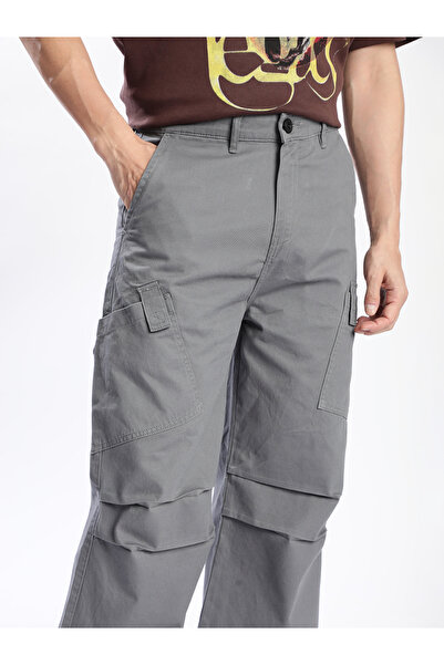 Bene Kleed By Styli Men Grey Baggy Fit Cargo Trousers