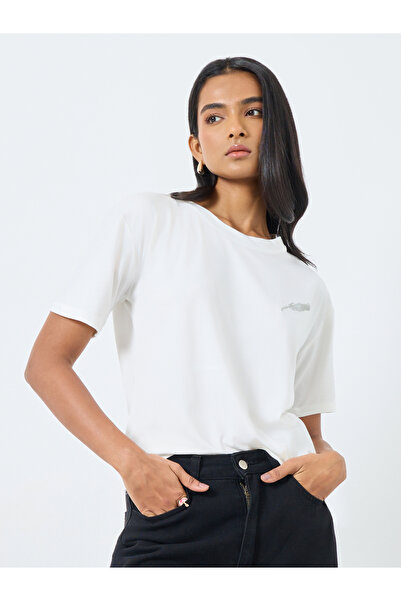 Take Two By Styli Feather Embroidered Regular Fit T-Shirt
