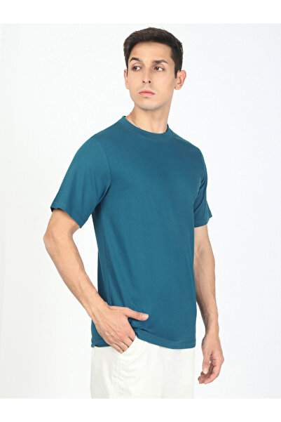 Bene Kleed By Styli Men Blue Solid Regular Fit T-Shirt