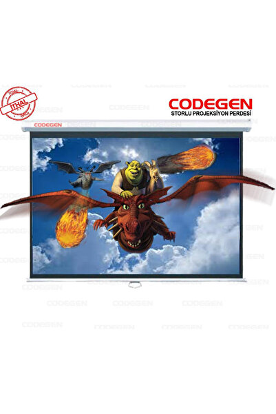 CODEGEN AX-20 STORLU PROJEKSİYON PERDESİ 200x200 (Arkası Siyah Fonlu - Duvar/...