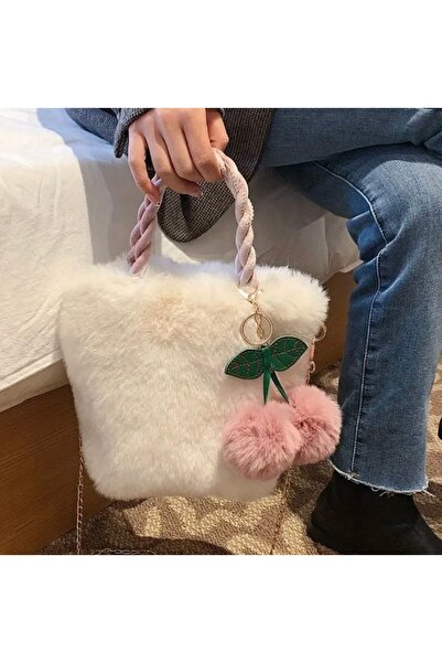 DioBlenza Tüylü Peluş Çanta / Kadın Çanta / Kürklü Çanta