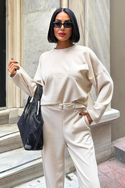 Lijuri Modal Suit with Ribbon and Waist Belt Detail 10234 R9-D-K5