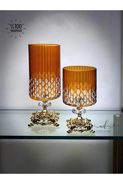 AKDEN STORE Kristal Dekor Dekoratif Vazo - Çiçeklik - Masaüstü Dekorasyon