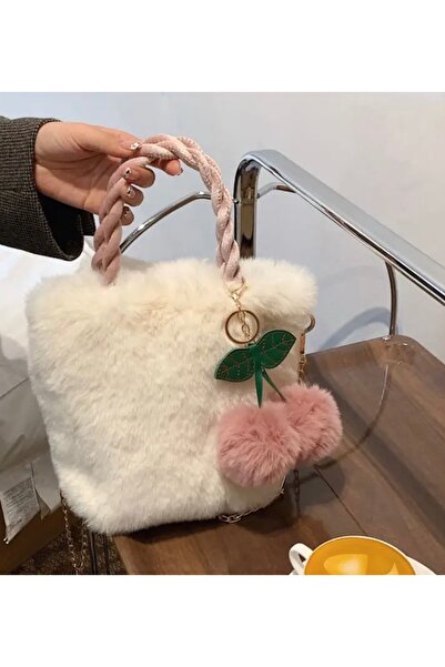 DioBlenza Tüylü Peluş Çanta / Kadın Çanta / Kürklü Çanta