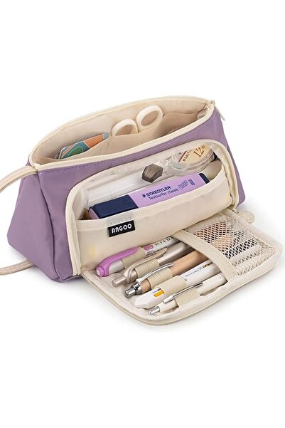 CEDAN Cutie de creioane din pânză Oxford de mare capacitate Suport pentru pix pentru elevi din clasele primare și gimnaziale cu mai multe secțiuni