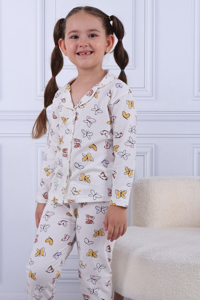 Beka Kids Σετ Πιτζάμες Κοριτσίστικο Μπροστινό Κουμπωτό Σετ Πιτζάμες 100% Βαμβάκι