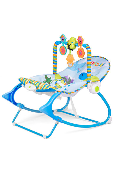 Ricokids Multifunctional baby rocking chair with toys, sounds and vibrations, blue
