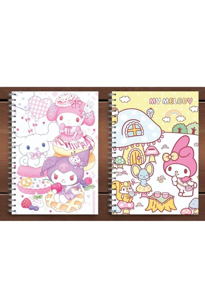 nihonwosekai 2 bucăți caiete cu spirală cu personaje Sanrio A5 Anime 50 coli My Melody Pochacco Little Twin Stars