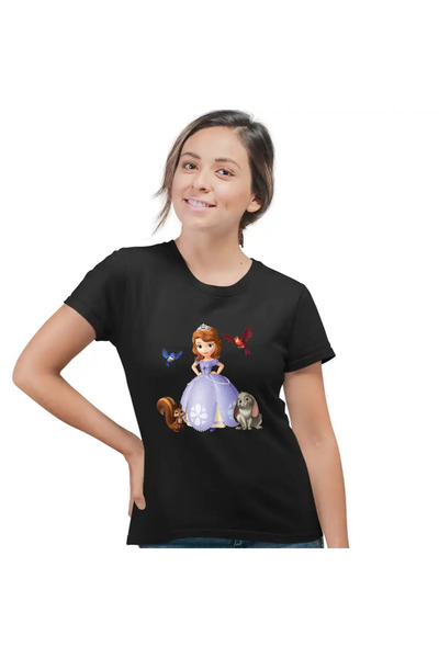OEM Tricou Femei Sofia Intai Veverita Iepuras Pasari, Sofia First