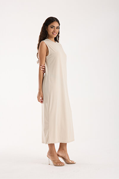 MODA VUSLAT Women's Beige Color Zero Sleeve Long Underwear