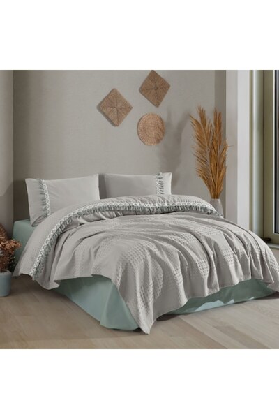 TextiLici Premium Bedding Set, 100% Cotton Ranforce, 4 Pieces, Anthracite