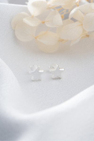 SAKLI TAKI 925 Ayar Gümüş Yıldız Küpe