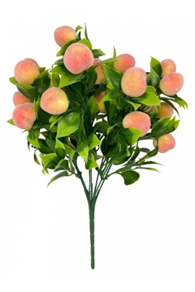 ALSHOP Buchet de flori artificiale cu frunze dense, fructe verzi, piersici de...