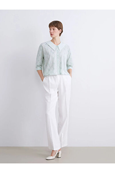 LC Waikiki Baby Collar Openwork Brode Women's Shirt