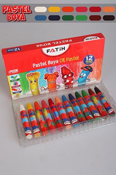 Fatih DEKOMUS İLE ORJINAL 12 RENKLİ PASTEL BOYA