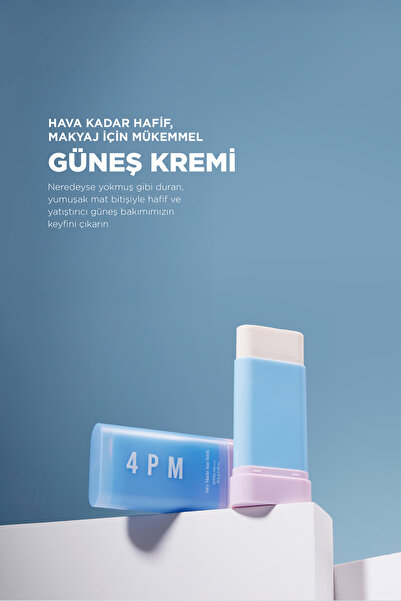 4pm Airy Matte Güneş Krem Stick SPF50+ PA++++ – Yağsız Mat Bitişli Güneş Krem...