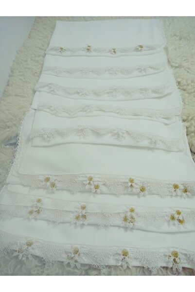 hoaryage Χειροποίητο κεντημένο με βελόνα κάλυμμα προσευχής Προίκα Mevlit Κασκόλ Κρεπ ύφασμα 145x75 εκ.