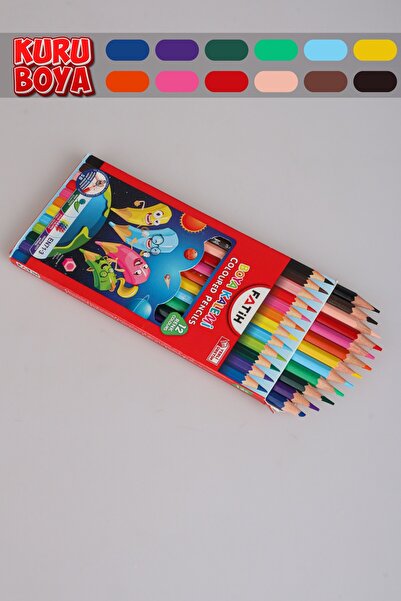 Fatih DEKOMUS İLE ORJINAL 12 RENKLİ KURU BOYA