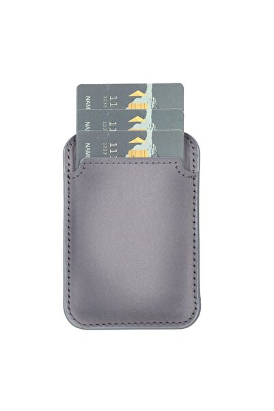 Elvora Maggy Leather Card Holder Rst9Ef Gray