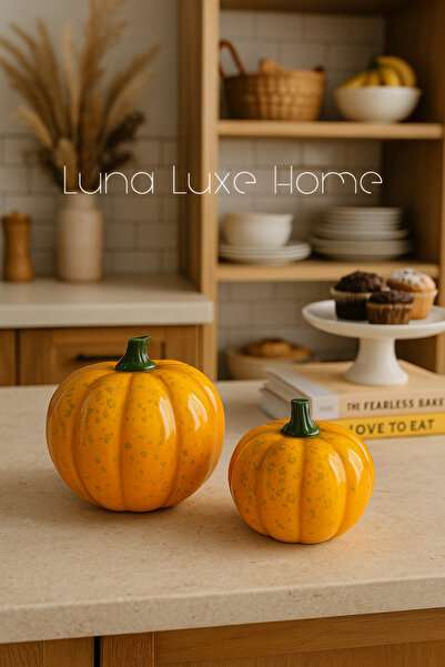 Luna Luxe Home Dekoratif Polyester Meyve Obje Seti (Elma/Çilek/Nar/Bal Kabağı)