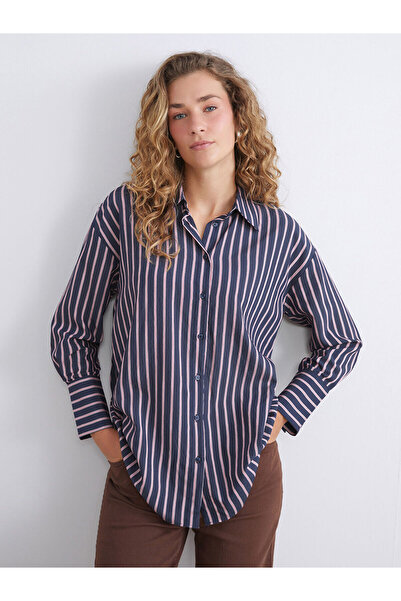 LC Waikiki Hilfa New Season Striped Oversize Women's Shirt Tunic
