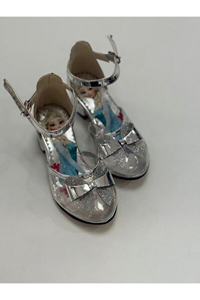 Shoes Elsalı çocuk topuklu şeffaf gri ayakkabı