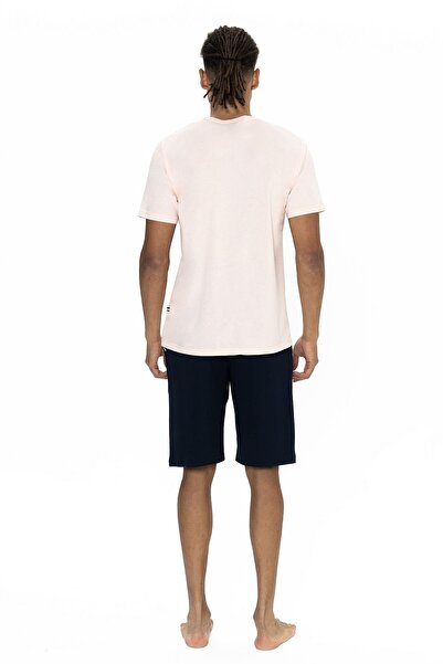 U.S. Polo Assn. Set de pijamale pentru bărbați, roz, cu mâneci scurte, cu gâtul turn, U.S. Polo Assn