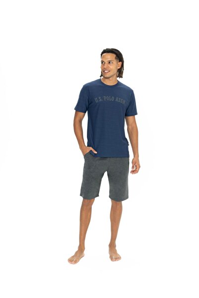 U.S. Polo Assn. Pijama Barbat Set Tricou Bleumarin Si Pantaloni Scurti