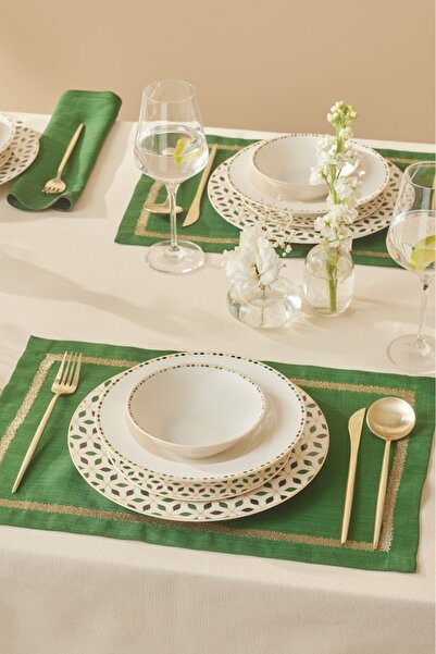 Karaca Forever Bone Almond Tropez 24 Parça 6 Kişilik Porselen Yemek Takımı